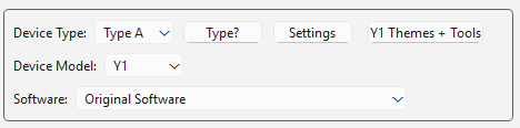 Updater showing the Y1 Original Software choice